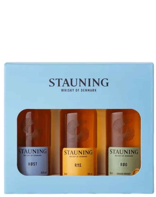 Stauning Miniature Giftbox Høst Rye Røg Gavesæt Dansk Whisky 3x5 cl 
