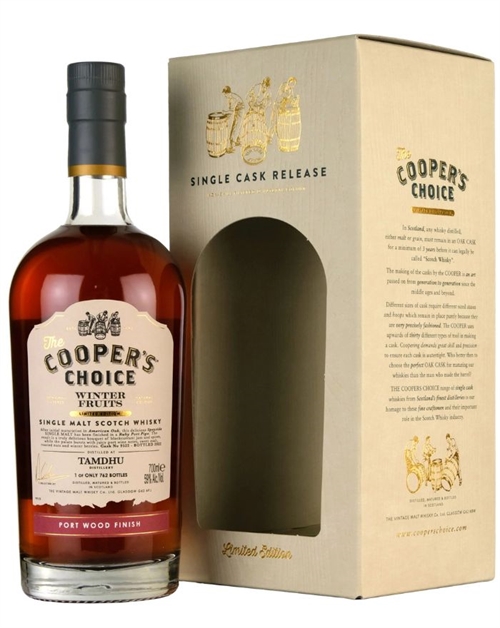 Tamdhu 2022 Coopers Choice Winter Fruits Single Speyside Malt Scotch Whisky 70 cl 59%
