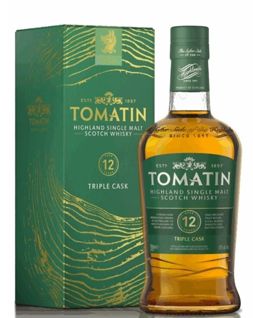 Tomatin 12 år Triple Cask Single Highland Malt Whisky 70 cl 43%