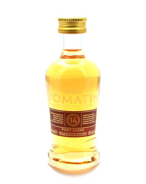 Tomatin Miniature 14 år Port Casks Single Highland Malt Scotch Whisky 5 cl 46%
