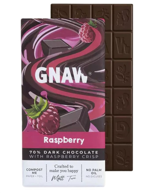 Gnaw Chokolade Dark Chocolate Raspberry 80g