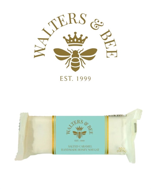 Walters and Bee Hvid Gourmet nougat med Saltkaramel og Honning 50g