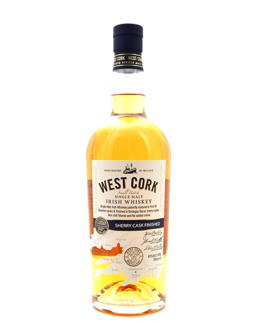 West Cork Sherry Cask Finished Small Batch Single Malt Irsk Whiskey 70 cl 43%