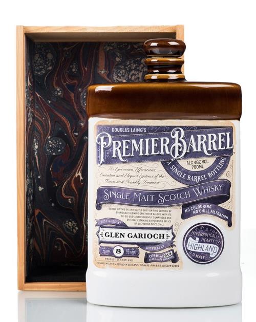 Keramik flaske med Glen Garioch 8 år Douglas Laing Premier Barrel