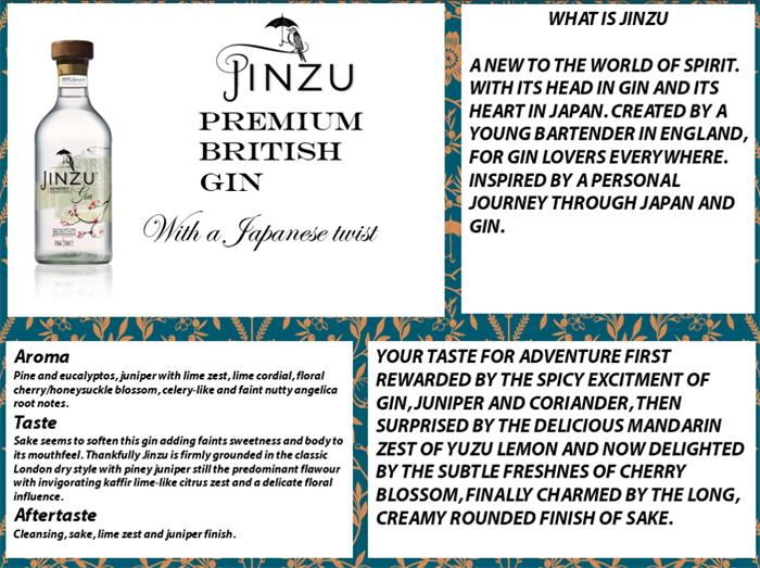 Køb Jinzu Premium London Dry Gin 70 cl » Gin & Tonic