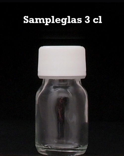 Sampleglas 3 cl Med hvidt låg