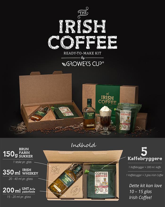 Irish Coffee Kit Med Tullamore Dew 35 cl Irish Whiskey 40