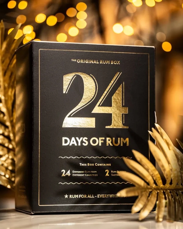 24 Days of Rum Black Edition æsken med guldblade