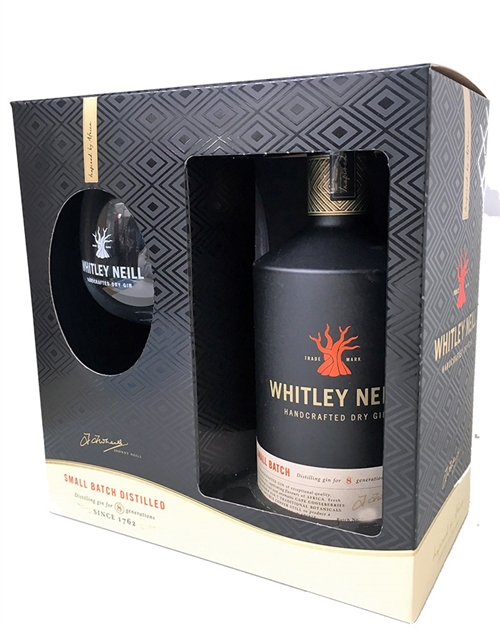 Whitley Neill Gavesæt med 1 glas Handcrafted Dry Gin 70 cl 43%