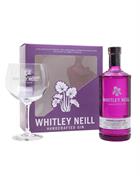 Whitley Neill Gavesæt Rhubarb & Ginger med 1 glas Handcrafted Dry Gin 70 cl 43%